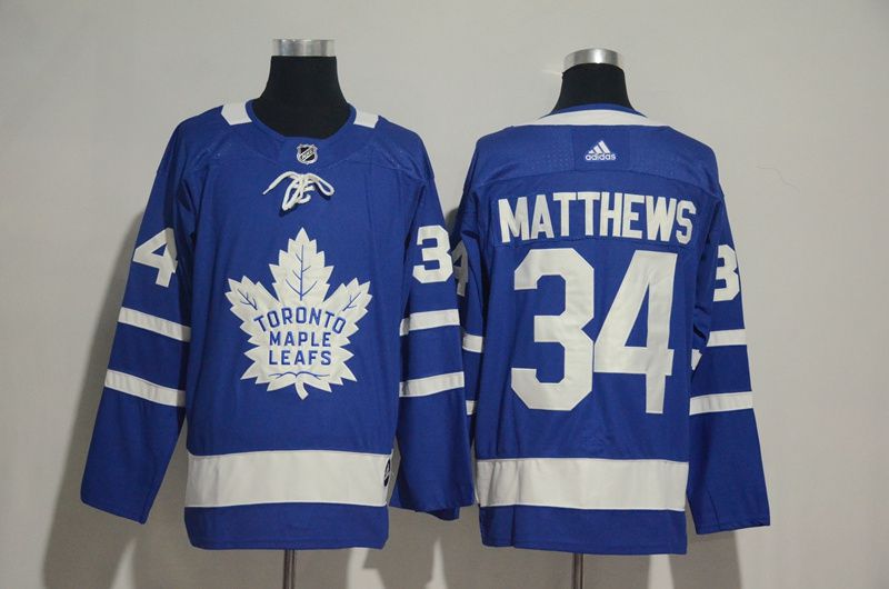 Men 2017 NHL Men Toronto Maple Leafs #34 Matthews blue  Adidas Jerseys->toronto maple leafs->NHL Jersey